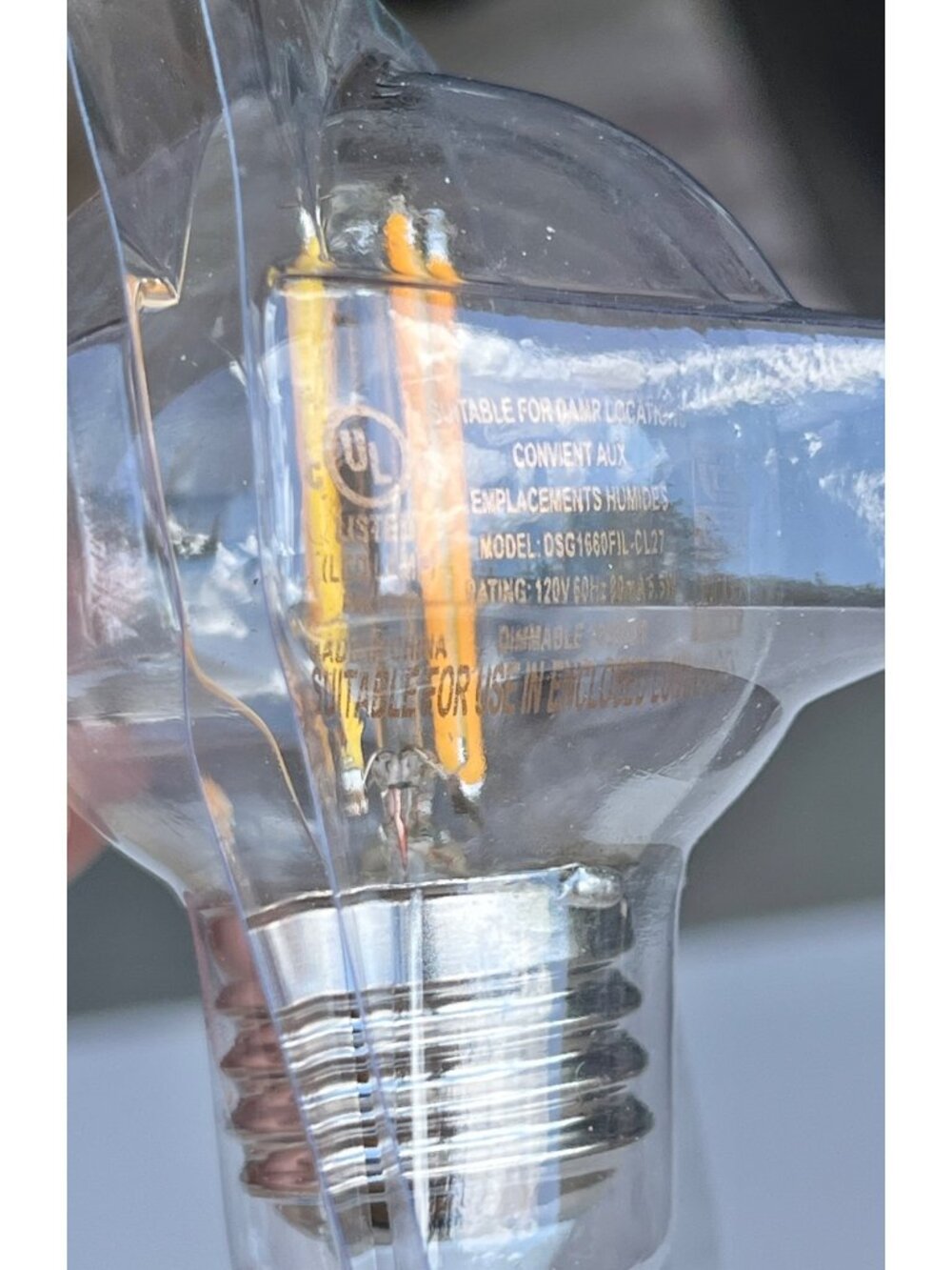 Tesler LED G16.5 Filament Bulb 60W Replacement 5.5W Standard Base 2700K Dims - Picture 8 of 10